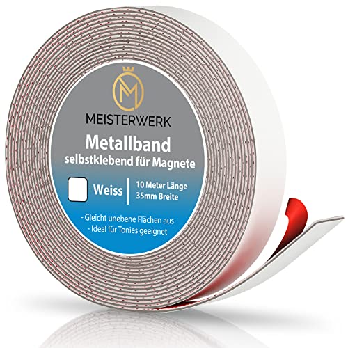 MEISTERWERK Metallband Selbstklebend für Tonies, Magnete & Tonie Tribüne | Magnetband mit Starkem Schaumstoffkleber | Magnetleiste MEISTERWERK Metallband Selbstklebend für Tonies, Magnete & Tonie Tribüne | Magnetband mit Starkem Schaumstoffkleber | Magnetleiste von MEISTERWERK