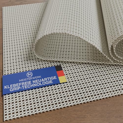 MEISTERWERK rutschfeste Teppichunterlage - (EXTRA STARKER Halt) Anti-Rutsch-Matte für Teppiche & Läufer | zuschneidbar, universell einsetzbar für alle Böden | 140x140 cm von MEISTERWERK