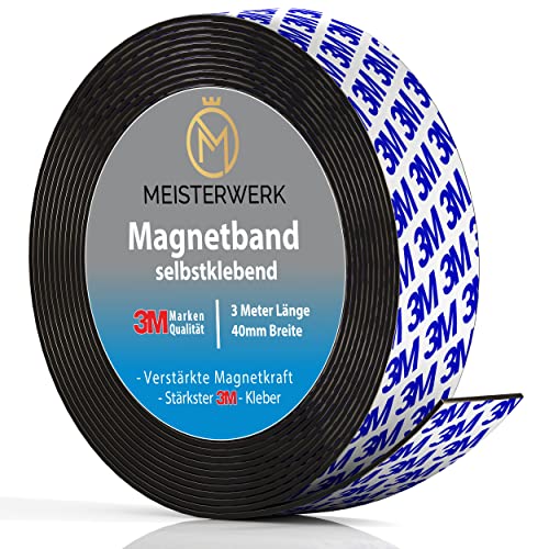 Meisterwerk Magnetband selbstklebend I Bester Halt durch stärksten 3M-Kleber I Magnetband mit idealer Magnetkraft durch Anisotropic Material I Elastische Magnetstreifen erleichtern zuschneiden Meisterwerk Magnetband selbstklebend I Bester Halt durch stärksten 3M-Kleber I Magnetband mit idealer Magnetkraft durch Anisotropic Material I Elastische Magnetstreifen erleichtern zuschneiden von MEISTERWERK