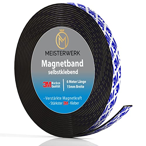 Meisterwerk Magnetband selbstklebend I Bester Halt durch stärksten 3M-Kleber I Magnetband mit idealer Magnetkraft durch Anisotropic Material I Elastische Magnetstreifen erleichtern zuschneiden Meisterwerk Magnetband selbstklebend I Bester Halt durch stärksten 3M-Kleber I Magnetband mit idealer Magnetkraft durch Anisotropic Material I Elastische Magnetstreifen erleichtern zuschneiden von MEISTERWERK