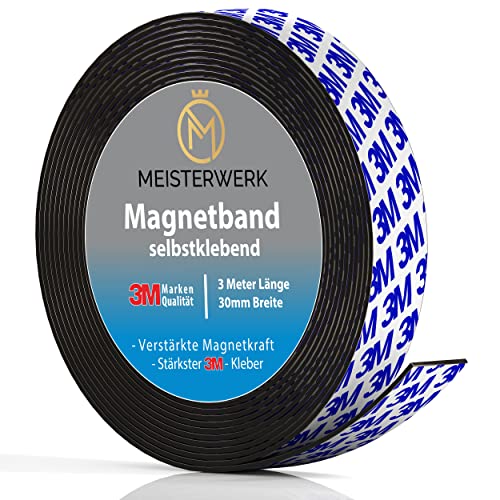 Meisterwerk Magnetband selbstklebend I Bester Halt durch stärksten 3M-Kleber I Magnetband mit idealer Magnetkraft durch Anisotropic Material I Elastische Magnetstreifen erleichtern zuschneiden Meisterwerk Magnetband selbstklebend I Bester Halt durch stärksten 3M-Kleber I Magnetband mit idealer Magnetkraft durch Anisotropic Material I Elastische Magnetstreifen erleichtern zuschneiden von MEISTERWERK
