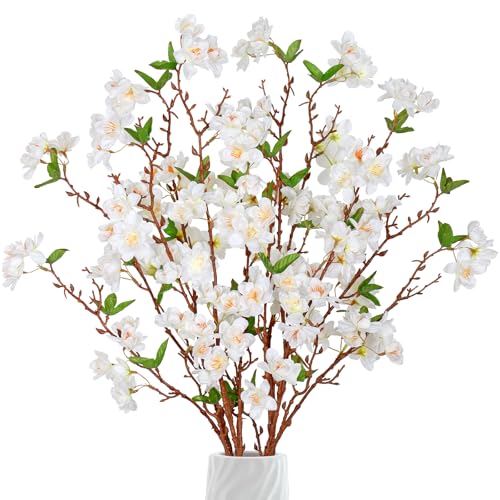 MEIVINES 4 Stück Künstliche Kirschblütenzweige Deko 92cm Weiß Künstliche Blumen Kirschblüten Frühling Kirschblüten Zweige Frühlingsdeko Seidenblumen Pflanzen Dekoblumen Lange Stiele für Bodenvase MEIVINES 4 Stück Künstliche Kirschblütenzweige Deko 92cm Weiß Künstliche Blumen Kirschblüten Frühling Kirschblüten Zweige Frühlingsdeko Seidenblumen Pflanzen Dekoblumen Lange Stiele für Bodenvase von MEIVINES