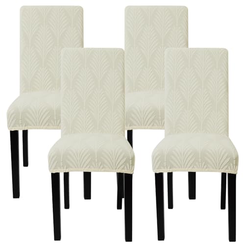 MEIVINES Stuhlhussen 4er Set Hussen Für Schwingstühle Stretch Stuhlhussen Für Esszimmerstühle Stuhlhussen Beige Für Haus Küche Hotel Restaurant Bankett Hochzeit Party (Beige,4PCS) von MEIVINES