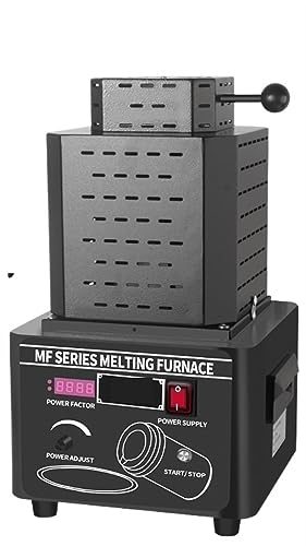 1600 °C Zwischenfrequenz-Goldschmelzofen, schnell schmelzender Gold- und Silber-Kupfer-Eisen-Aluminium-Edelstahl-Schmelzofen, Wasserumlauf-Tiegelofen((2KG) Black) von MEIVIYA