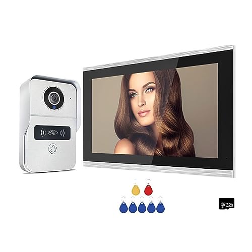 2MP 1080P 10-Zoll Video Intercom Touchscreen Große Tuya Drahtlose POE Verdrahtete Türklingel for Villa Wohnung RFID Access Control(1v1) von MEIVIYA