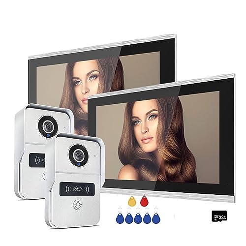 2MP 1080P 10-Zoll Video Intercom Touchscreen Große Tuya Drahtlose POE Verdrahtete Türklingel for Villa Wohnung RFID Access Control(2v2) von MEIVIYA