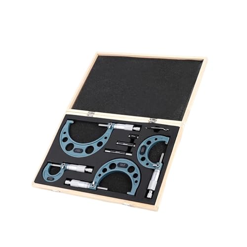 Digitaler Mikrometer 4 Teile/satz 0-100mm 4 Präzision Außen Mikrometer Set Maschinist Werkzeug 0,01mm Genauigkeit Hartmetall Mikrometer Set Kit Messen werkzeuge von MEIVIYA
