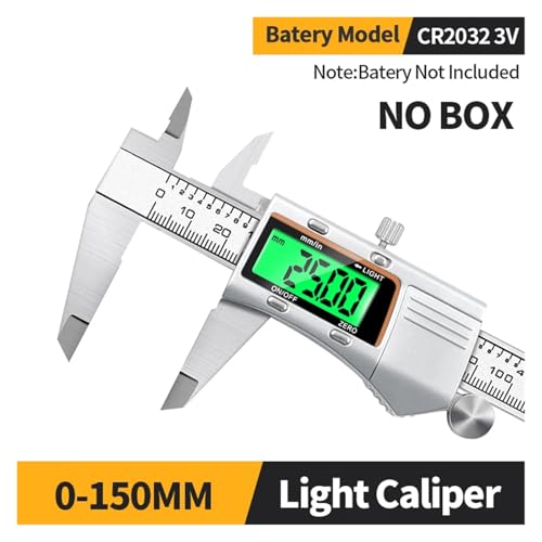Digitaler Mikrometer Digitaler Messschieber Edelstahl Metall Nonius Kaliber Messwerkzeuge Holzbearbeitung Dickenmessgerät Tiefe Elektronisches Lineal(Light Caliper) von MEIVIYA