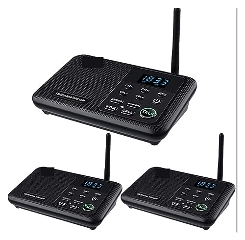 Drahtloses Intercom-System mit 1 Meile großer Reichweite for die Raum-zu-Raum-Kommunikation zu Hause, in Geschäftsbüros(3 Unit Black) von MEIVIYA