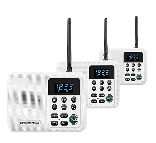 Drahtloses Intercom-System mit 1 Meile großer Reichweite for die Raum-zu-Raum-Kommunikation zu Hause, in Geschäftsbüros(3 Unit White) von MEIVIYA