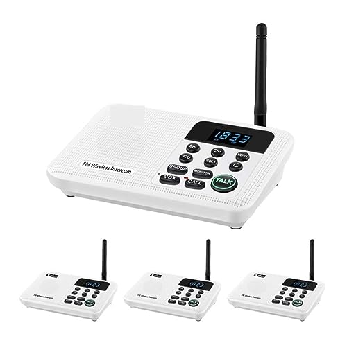 Drahtloses Intercom-System mit 1 Meile großer Reichweite for die Raum-zu-Raum-Kommunikation zu Hause, in Geschäftsbüros(4 Unit White) von MEIVIYA