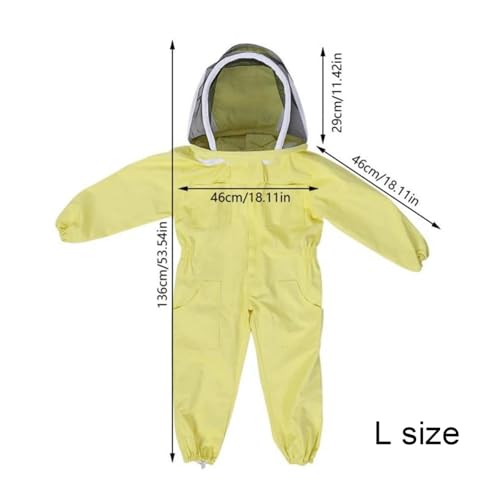 Imkereibedarf Bienenzucht Schutz Anzug Overall Imker Jacke Kleidung for Kinder Erwachsene Volle Körper Anti Bee Anzug Bienenzucht Kleidung Baumwolle(A L) von MEIVIYA