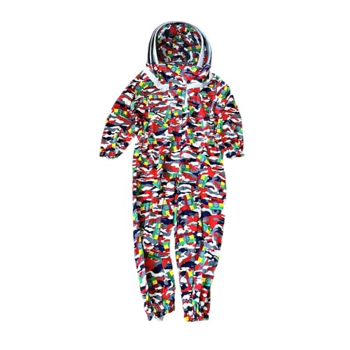Imkereibedarf Bienenzucht Schutz Anzug Overall Imker Jacke Kleidung for Kinder Erwachsene Volle Körper Anti Bee Anzug Bienenzucht Kleidung Baumwolle(B Colorful) von MEIVIYA