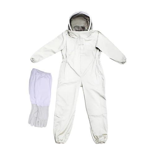 Imkereibedarf Bienenzucht Schutz Anzug Overall Imker Jacke Kleidung for Kinder Erwachsene Volle Körper Anti Bee Anzug Bienenzucht Kleidung Baumwolle(L Sleeve Gloves C) von MEIVIYA