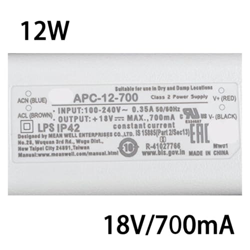 LED-Treiber LED-Konstantstromversorgung APC-12 12W 350/700mA Beleuchtung Low-Cost-Treiber(APC-12-700 | 700mA) von MEIVIYA