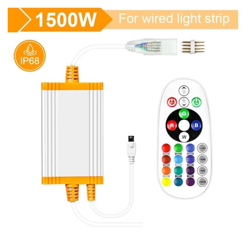 LED-Treiber Wasserdichter 1500W Netzteil-Transformator for RGB-LED-Neonstreifenbeleuchtung IP68-Adapter mit Fernbedienung(For 4 Pin RGB Tape) von MEIVIYA