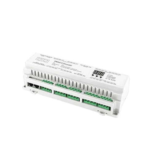 MEIVIYA 3A * 32CH 40CH DIN-Schienen-DMX-Decoder CV PWM RJ45 8-Bit, 16-Bit DMX512/1990 Einfarbiger CCT RGB RGBW LED-Controller DC 12V-24V(BC-624-DIN) von MEIVIYA