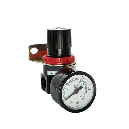 Wasserpumpen-Druckregler, AR2000 G1/4'' Luftkontrollkompressor Druckentlastungsrelventil mit passendem Manometer und Halterung(AR2000 and PC4-02) von MEIVIYA