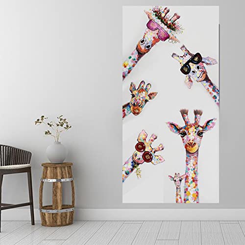 MEIW Ciraffen bilder auf leinwand bunt 60x120cm , Giraffe Leinwandbilder ,Wandkunst Poster und Drucke Tiere ,Arts for Home Wall Decor (60x120cm, Giraffe) von MEIW