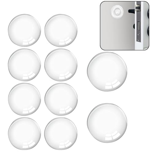 10 Stück Gummipuffer Selbstklebend, Ø40 x 8mm Türstopper Wand Elastikpuffer Selbstklebender, Türgriff Schutz Silikon Transparent für Bad, Glasflächen, Wände, Stopper von MEIYAXINWIN