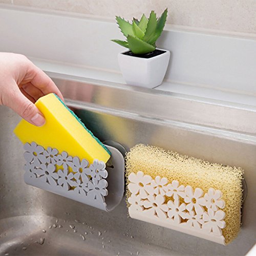 MEIYOUMK Spülbecken Regal, Rechteck Spüle Lagerung Halter Abfluss Regal mit Saugnapf Küchenspüle Ecke Hängekorb Regal Spüle Korb von MEIYOUMK