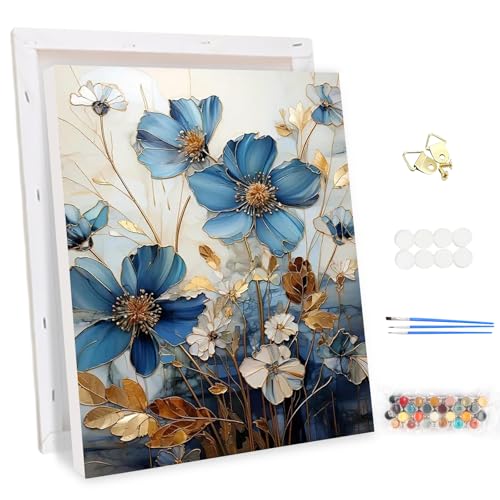 MEIYUDA Malen Nach Zahlen Erwachsene mit Rahmen Lotusblume, Paint by Numbers Malen Nach Zahlen, DIY Set mit Pinseln und Acrylfarben Handgemalt Ölgemälde Leinwand für Home Décor 30x40cm von MEIYUDA