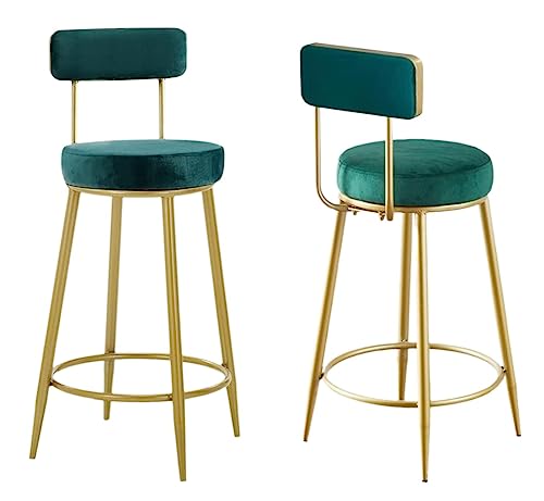 Barstuhl Tresenhocker Samt-Barhocker, 2er-Set, Barhocker Ohne Armlehnen, Frühstücksstühle, Küchen-Barhocker Mit Metallfußstütze Bistrohocker Designer Hocker ( Color : Grün , Size : Sitting Height 65cm Barstuhl Tresenhocker Samt-Barhocker, 2er-Set, Barhocker Ohne Armlehnen, Frühstücksstühle, Küchen-Barhocker Mit Metallfußstütze Bistrohocker Designer Hocker ( Color : Grün , Size : Sitting Height 65cm von MEIZHITU