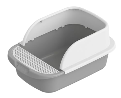 Katzenklo Für Katzen Katzensandkasten, Katzentoilette Mit Schaufel, Katzentoilette Für Mittelgroße Und Große Katzen, Kaninchen Haustierbedarf Katze(Grey) von MEIZHITU