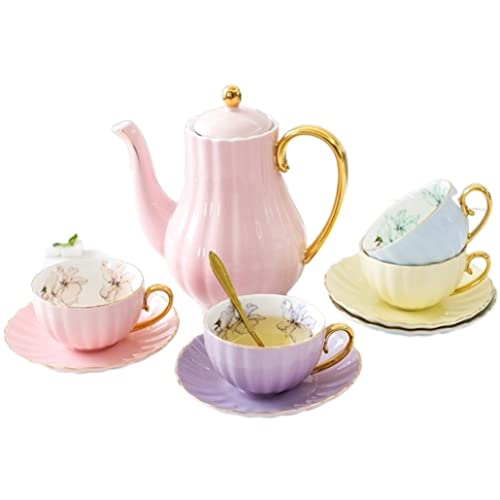 MEIZHITU Geschirr-Set, Teeset, Teetassen-Set, Keramik, Teeservice mit gefiltertem Wasserauslass, nordischer klassischer Nachmittagstee, Kaffeetasse von MEIZHITU
