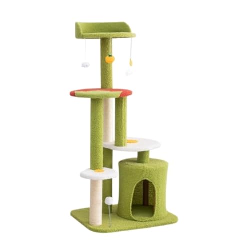 MEIZHITU Kratzbaum Katzenkletterturm Katzenbaum Turm mit Katzenhütte Kleiner Katzenturm mit Kratzbaum & Sisalüberzogenem Kratzbaum von MEIZHITU
