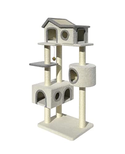 MEIZHITU Kratzbaum Katzenkletterturm Katzenklettergerüst Katzenstreu Katzenbaum Sisal Katzenmöbel Katzenvilla Katze Klettern Katze Springplattform Mehrschichtig von MEIZHITU