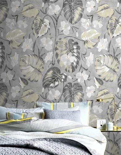 MEIZONGHUOJI Selbstklebend Tapete Blumen Blätter Grau 45 * 600CM Selbstklebende Folie Abnehmbar Vinyl Klebefolie Wasserdicht Dekorfolie für Wohnzimmer Schlafzimmer Küche Wand Möbel MEIZONGHUOJI Selbstklebend Tapete Blumen Blätter Grau 45 * 600CM Selbstklebende Folie Abnehmbar Vinyl Klebefolie Wasserdicht Dekorfolie für Wohnzimmer Schlafzimmer Küche Wand Möbel von MEIZONGHUOJI