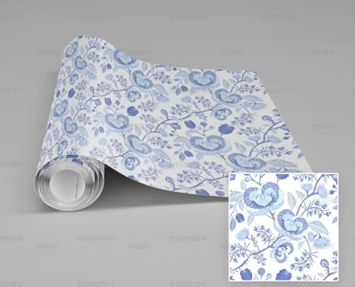 MEIZONGHUOJI Selbstklebend Tapete Blumen Blau Tapete 45 * 300Cm Selbstklebende Folie Abnehmbar Vinyl Klebefolie Wasserdicht Dekorfolie Für Wohnzimmer Schlafzimmer Küche Wand Möbel MEIZONGHUOJI Selbstklebend Tapete Blumen Blau Tapete 45 * 300Cm Selbstklebende Folie Abnehmbar Vinyl Klebefolie Wasserdicht Dekorfolie Für Wohnzimmer Schlafzimmer Küche Wand Möbel von MEIZONGHUOJI