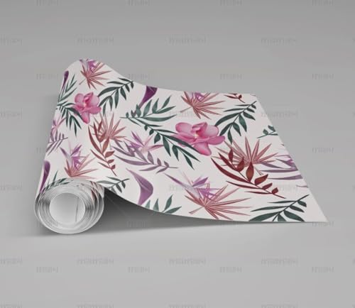 MEIZONGHUOJI Selbstklebend Tapete Blumen Pflanzen Tapete 45 * 300Cm Selbstklebende Folie Abnehmbar Vinyl Klebefolie Wasserdicht Dekorfolie Für Wohnzimmer Schlafzimmer Küche Wand Möbel von MEIZONGHUOJI