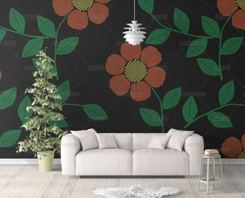 MEIZONGHUOJI Selbstklebend Tapete Blumen Retro Schwarz 45 * 600CM Selbstklebende Folie Abnehmbar Vinyl Klebefolie Wasserdicht Dekorfolie für Wohnzimmer Schlafzimmer Küche Wand Möbel von MEIZONGHUOJI