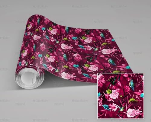 MEIZONGHUOJI Selbstklebend Tapete Blumen Vögel Vintage Rot Tapete 45 * 300Cm Selbstklebende Folie Abnehmbar Vinyl Klebefolie Wasserdicht Dekorfolie Für Wohnzimmer Schlafzimmer Küche Wand Möbel MEIZONGHUOJI Selbstklebend Tapete Blumen Vögel Vintage Rot Tapete 45 * 300Cm Selbstklebende Folie Abnehmbar Vinyl Klebefolie Wasserdicht Dekorfolie Für Wohnzimmer Schlafzimmer Küche Wand Möbel von MEIZONGHUOJI