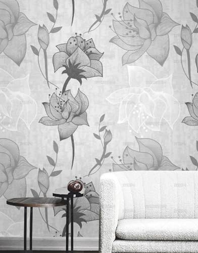 MEIZONGHUOJI Selbstklebend Tapete Blumen grau 45 * 600CM Selbstklebende Folie Abnehmbar Vinyl Klebefolie Wasserdicht Dekorfolie für Wohnzimmer Schlafzimmer Küche Wand Möbel MEIZONGHUOJI Selbstklebend Tapete Blumen grau 45 * 600CM Selbstklebende Folie Abnehmbar Vinyl Klebefolie Wasserdicht Dekorfolie für Wohnzimmer Schlafzimmer Küche Wand Möbel von MEIZONGHUOJI
