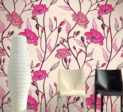 MEIZONGHUOJI Selbstklebend Tapete Blumenranken Blumen Tapete 45 * 300Cm Selbstklebende Folie Abnehmbar Vinyl Klebefolie Wasserdicht Dekorfolie Für Wohnzimmer Schlafzimmer Küche Wand Möbel von MEIZONGHUOJI