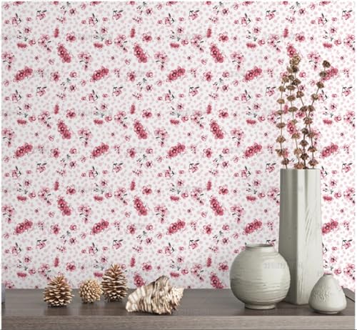 MEIZONGHUOJI Selbstklebend Tapete Blumenrosa Tapete 45 * 300Cm Selbstklebende Folie Abnehmbar Vinyl Klebefolie Wasserdicht Dekorfolie Für Wohnzimmer Schlafzimmer Küche Wand Möbel MEIZONGHUOJI Selbstklebend Tapete Blumenrosa Tapete 45 * 300Cm Selbstklebende Folie Abnehmbar Vinyl Klebefolie Wasserdicht Dekorfolie Für Wohnzimmer Schlafzimmer Küche Wand Möbel von MEIZONGHUOJI