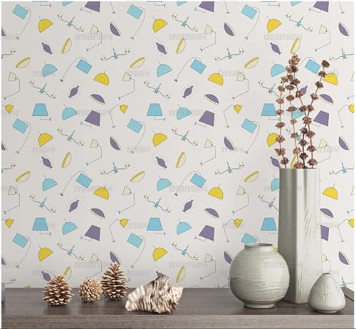 MEIZONGHUOJI Selbstklebend Tapete Cartoon Schreibtischlampe Tapete 45 * 300Cm Selbstklebende Folie Abnehmbar Vinyl Klebefolie Wasserdicht Dekorfolie Für Wohnzimmer Schlafzimmer Küche Wand Möbel von MEIZONGHUOJI
