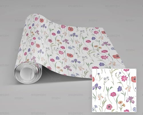 MEIZONGHUOJI Selbstklebend Tapete Gebrochene Blumen Gras Tapete 45 * 300Cm Selbstklebende Folie Abnehmbar Vinyl Klebefolie Wasserdicht Dekorfolie Für Wohnzimmer Schlafzimmer Küche Wand Möbel von MEIZONGHUOJI