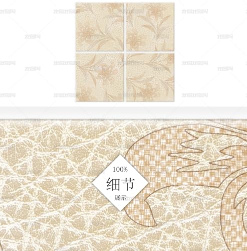 MEIZONGHUOJI Selbstklebend Tapete Gelbe Ziegelmauer mit Blumen muster 45 * 600CM Selbstklebende Folie Abnehmbar Vinyl Klebefolie Wasserdicht Dekorfolie für Wohnzimmer Schlafzimmer Küche Wand Möbel von MEIZONGHUOJI