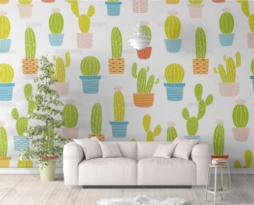 MEIZONGHUOJI Selbstklebend Tapete Kaktus Cartoon 45 * 600CM Selbstklebende Folie Abnehmbar Vinyl Klebefolie Wasserdicht Dekorfolie für Wohnzimmer Schlafzimmer Küche Wand Möbel von MEIZONGHUOJI