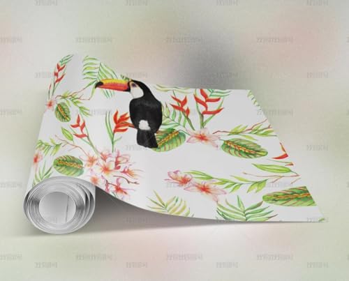 MEIZONGHUOJI Selbstklebend Tapete Pflanze Vogel 45 * 600CM Selbstklebende Folie Abnehmbar Vinyl Klebefolie Wasserdicht Dekorfolie für Wohnzimmer Schlafzimmer Küche Wand Möbel von MEIZONGHUOJI