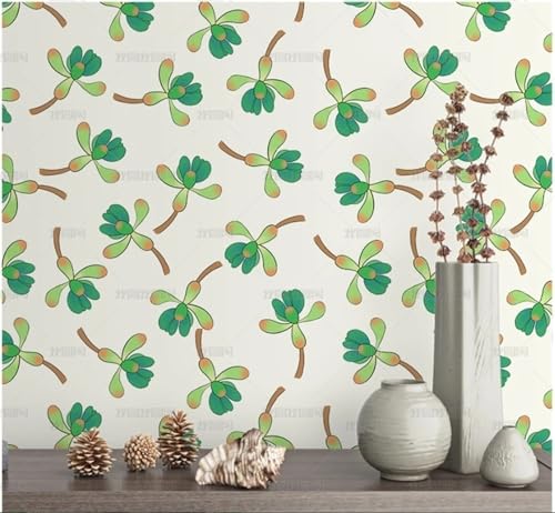 MEIZONGHUOJI Selbstklebend Tapete Pflanzen Blätter Cartoon Tapete 45 * 300Cm Selbstklebende Folie Abnehmbar Vinyl Klebefolie Wasserdicht Dekorfolie Für Wohnzimmer Schlafzimmer Küche Wand Möbel von MEIZONGHUOJI