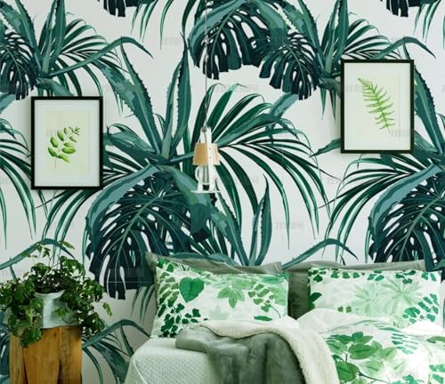 MEIZONGHUOJI Selbstklebend Tapete Pflanzen Blätter Tapete 45 * 300Cm Selbstklebende Folie Abnehmbar Vinyl Klebefolie Wasserdicht Dekorfolie Für Wohnzimmer Schlafzimmer Küche Wand Möbel von MEIZONGHUOJI