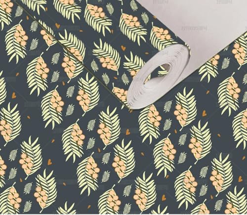 MEIZONGHUOJI Selbstklebend Tapete Pflanzen Blumen Retro Schwarz Tapete 45 * 300Cm Selbstklebende Folie Abnehmbar Vinyl Klebefolie Wasserdicht Dekorfolie Für Wohnzimmer Schlafzimmer Küche Wand Möbel von MEIZONGHUOJI