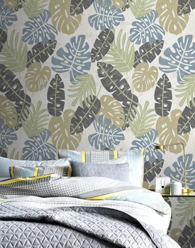 MEIZONGHUOJI Selbstklebend Tapete Pflanzen blätter Retro 45 * 600CM Selbstklebende Folie Abnehmbar Vinyl Klebefolie Wasserdicht Dekorfolie für Wohnzimmer Schlafzimmer Küche Wand Möbel von MEIZONGHUOJI