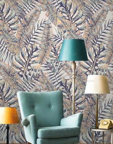 MEIZONGHUOJI Selbstklebend Tapete Pflanzen blätter Retro 45 * 600CM Selbstklebende Folie Abnehmbar Vinyl Klebefolie Wasserdicht Dekorfolie für Wohnzimmer Schlafzimmer Küche Wand Möbel von MEIZONGHUOJI