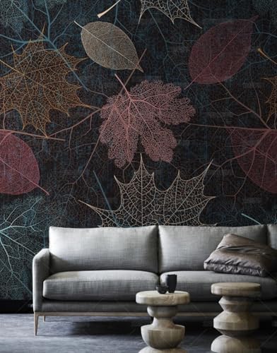 MEIZONGHUOJI Selbstklebend Tapete Pflanzen blätter schwarz 45 * 600CM Selbstklebende Folie Abnehmbar Vinyl Klebefolie Wasserdicht Dekorfolie für Wohnzimmer Schlafzimmer Küche Wand Möbel von MEIZONGHUOJI